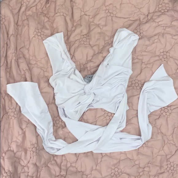 Princess Polly Porto Cervo Tie Up Crop Top - Picture 4 of 6